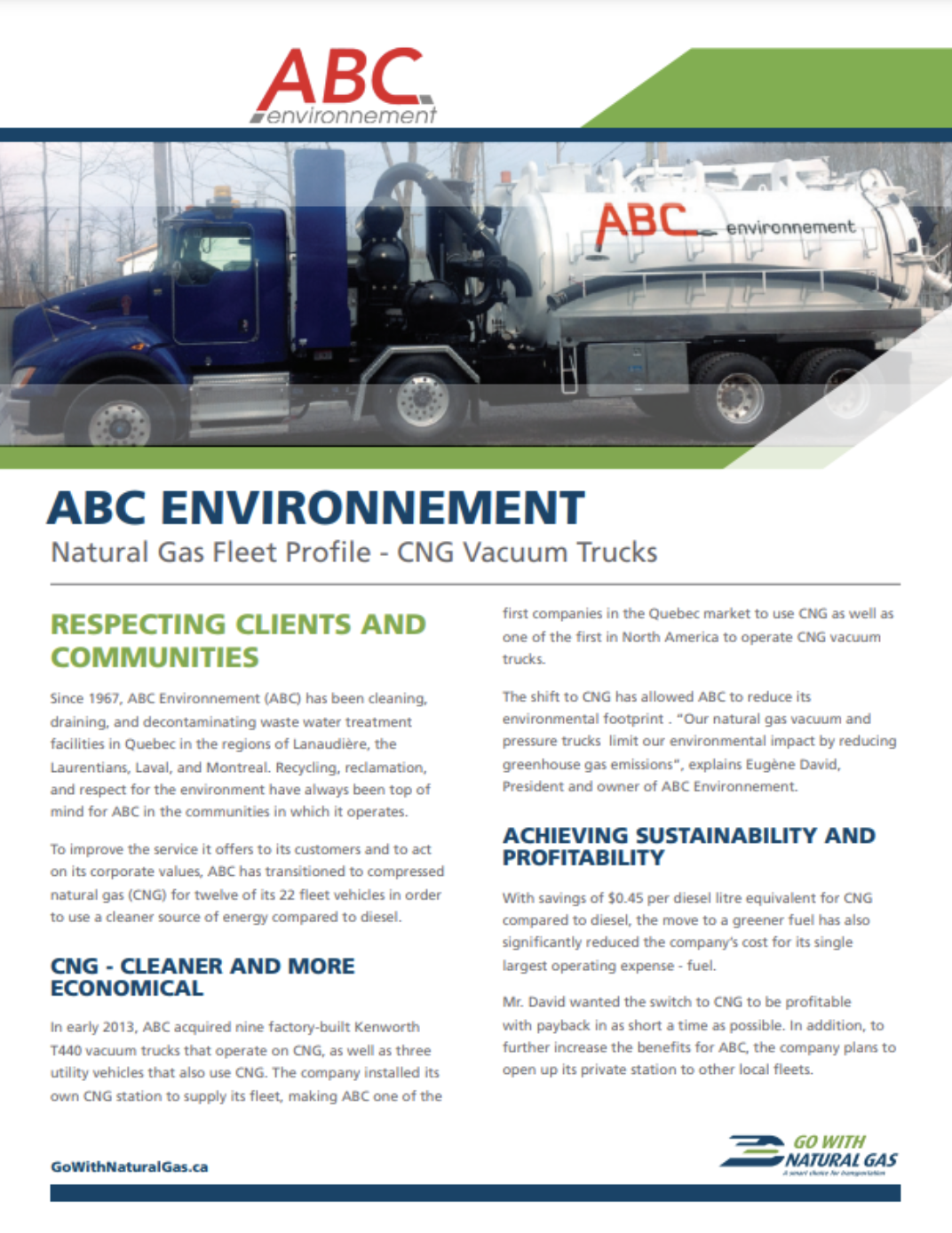 ABC Environmental Natural Gas Fleet Profile: CNG Vacuum Trucks